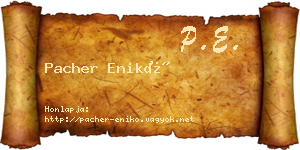 Pacher Enikő névjegykártya